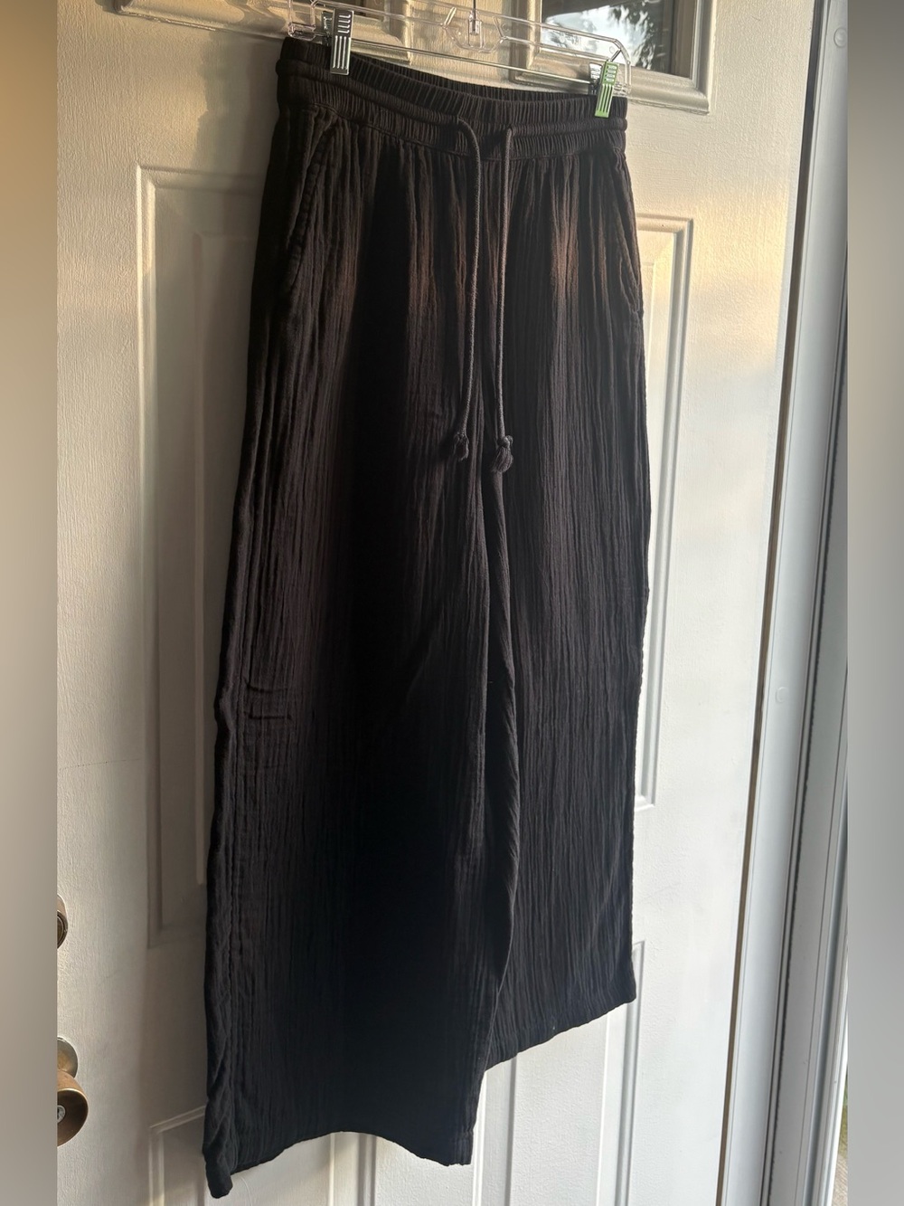 LOFT Outlet Black 100% Cotton Pull On Wide Leg Gauze Pants Women’s XS